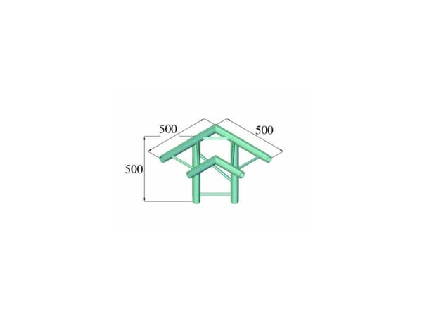 Alutruss BILOCK BQ2-PAL31H 2-punkts traverse 3-vejs-hjørne 90 ° Alutruss BILOCK BQ2-PAL31H 2-punkts traverse 3-vejs-hjørne 90°