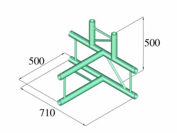 Alutruss BILOCK BQ2-PAT42V 2-punkts traverse 4-vejs-hjørne 90 ° Alutruss BILOCK BQ2-PAT42V 2-punkts traverse 4-vejs-hjørne 90°
