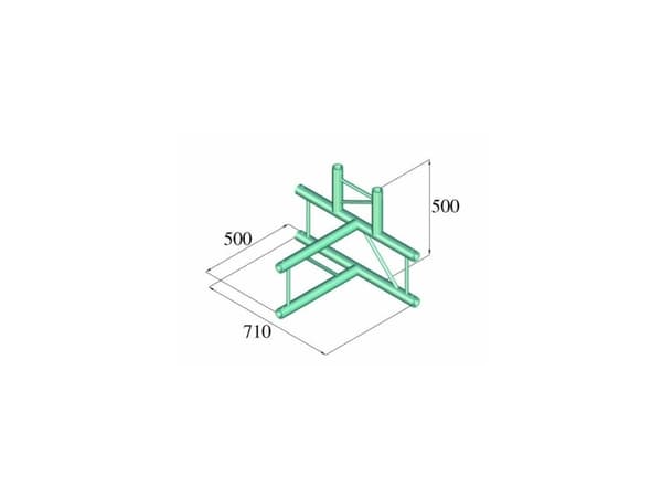 Alutruss BILOCK BQ2-PAT42V 2-punkts traverse 4-vejs-hjørne 90 ° Alutruss BILOCK BQ2-PAT42V 2-punkts traverse 4-vejs-hjørne 90°