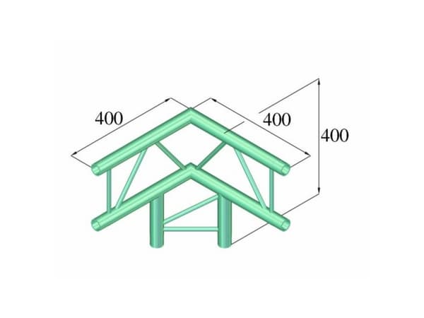 Alutruss DECOLOCK DQ2-PAL31V 2-punkts traverse 3-vejs-hjørne 90 ° Alutruss DECOLOCK DQ2-PAL31V 2-punkts traverse 3-vejs-hjørne 90°