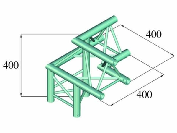 Alutruss DECOLOCK DQ3-PAL32 3-punkt traverse 3-vejs-hjørne 90 °