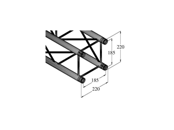 Alutruss DECOLOCK DQ4-1000 4-punkts traverse 100 cm