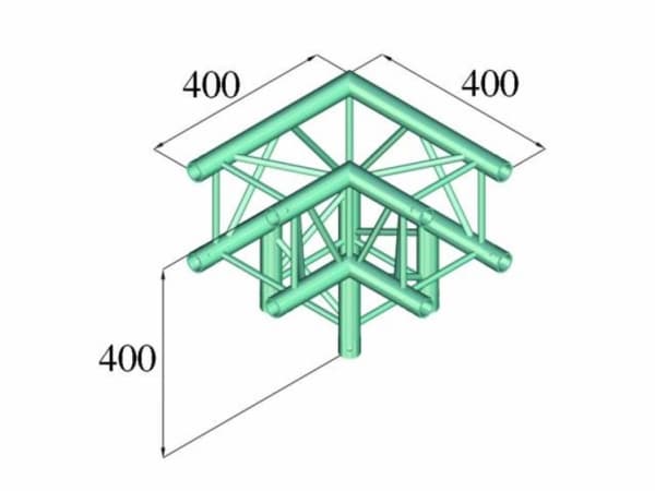 Alutruss DECOLOCK DQ4-PAL30 4-punkts traverse 3-vejs-hjørne 90 °