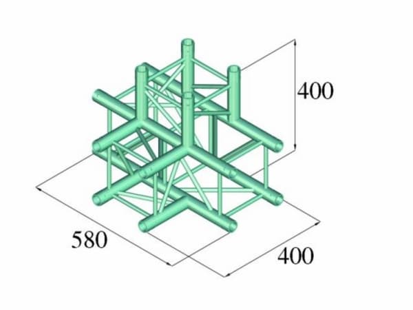 Alutruss DECOLOCK DQ4-PAT42 4-punkts traverse 4-vejs-hjørne 90 °