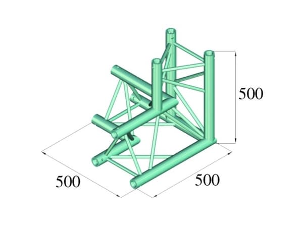 Alutruss TRILOCK 6082AL-33 3-punkt traverse 3-vejs-hjørne 90 ° Alutruss TRILOCK 6082AL-33 3-punkt traverse 3-vejs-hjørne 90 °