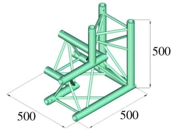 Alutruss TRILOCK 6082AL-33 3-punkt traverse 3-vejs-hjørne 90 ° Alutruss TRILOCK 6082AL-33 3-punkt traverse 3-vejs-hjørne 90 °
