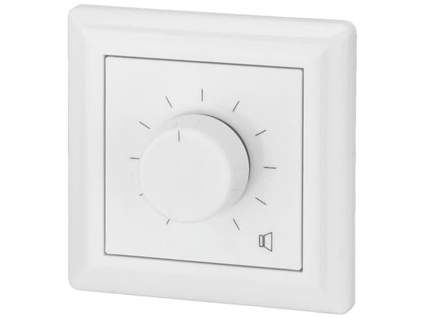 Monacor ATT-506PEU, Rotasjonsvolumkontroll, Vegg-montert, Hvit, 50 - 18000 Hz, 6 W, 80 mm