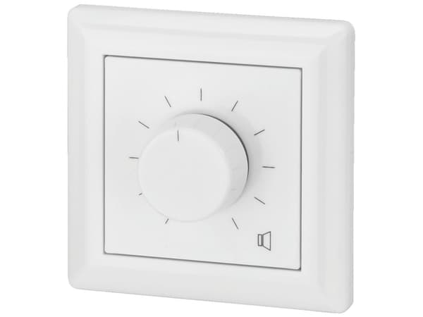 Monacor ATT-506PEU, Rotasjonsvolumkontroll, Vegg-montert, Hvit, 50 - 18000 Hz, 6 W, 80 mm