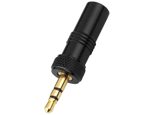 Monacor PG-323PG, 3.5 mm plug, Svart, Metall, Gull, 5,9 mm