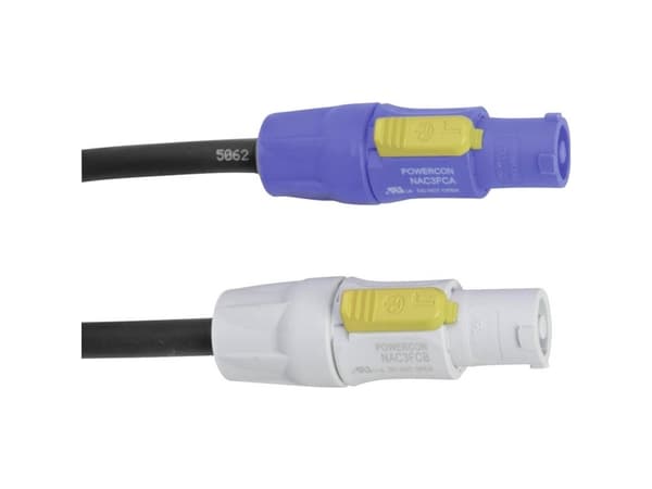 PSSO 30235040 Strøm Forbindelsesledning [1x PowerCon-stik - 1x PowerCon-stik] 5.00 m Sort