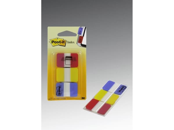 Post-It Tabs, 1 inch Solid, Red, Yellow, Blue, 22 Tabs/Color, 66/Dispenser, Sininen, Punainen, Keltainen, 25,4 mm, 38 mm, 22 arkkia