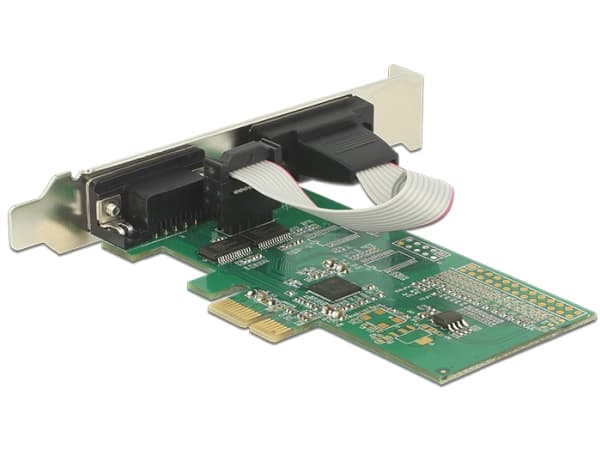Delock PCI Express Card > 2 x Serial RS-232 - Seriell adapter - PCIe 2.0 låg profil - RS-232 x 2