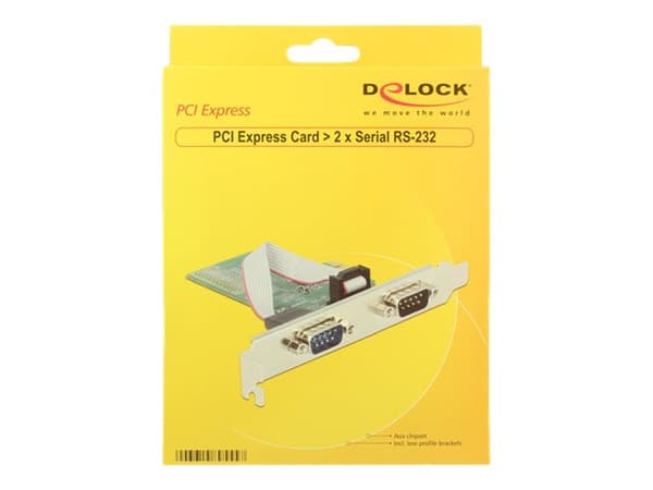 Delock PCI Express Card > 2 x Serial RS-232 - Seriell adapter - PCIe 2.0 låg profil - RS-232 x 2