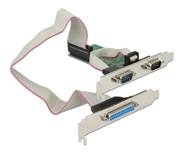 Delock PCI Express Card > 2 x Serial RS-232 + 1 x Parallel - Parallell / seriell adapter - PCIe 2.0 lav profil - RS-232 x 2 + IEEE 1284 x 1