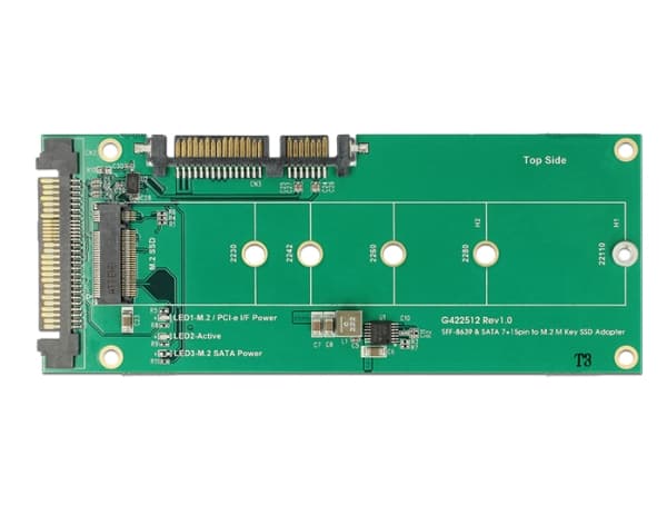DeLOCK - Liitäntäsovitin - M.2 (M.2) - M.2-kortti - SATA 6Gb/s, U.2 (62864)