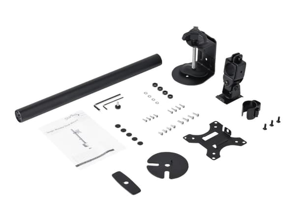 StarTech.com Single Monitor Desk Mount, Single Screen Heavy Duty Pole Mount for up to 8kg VESA Compatible Displays, Ergonomic Height Adjustable Monit