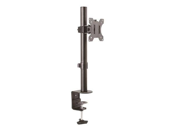 StarTech.com Single Monitor Desk Mount, Single Screen Heavy Duty Pole Mount for up to 8kg VESA Compatible Displays, Ergonomic Height Adjustable Monit Sort