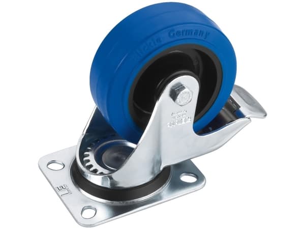 GCBB-100B Hjul m/bremse blå