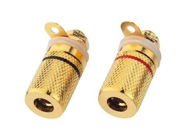 Monacor BP-250G, speaker terminals, Guld, Guld
