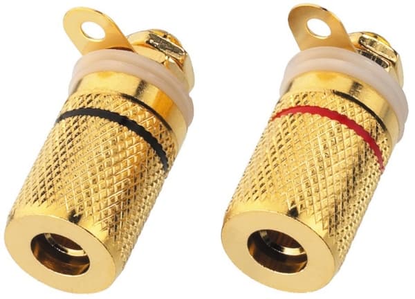 Monacor BP-250G, speaker terminals, Guld, Guld
