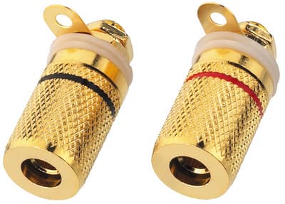 Monacor BP-250G, speaker terminals, Guld, Guld