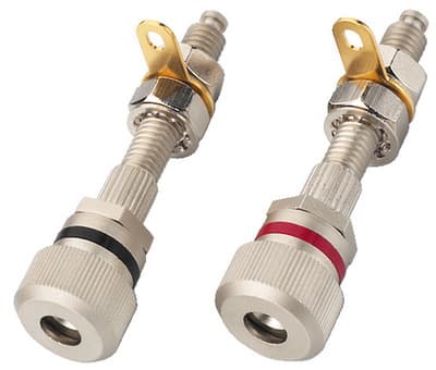 Monacor BP-420, speaker terminals, Rustfritt stål, Nickel