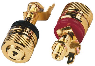 Monacor BP-520G, speaker terminals, Kulta, Kulta