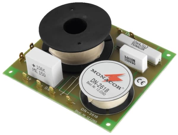 Monacor DN-2618, Komponent-crossover, 3-veis systems, 350 W, 8 O, 3000 Hz, 18 dB