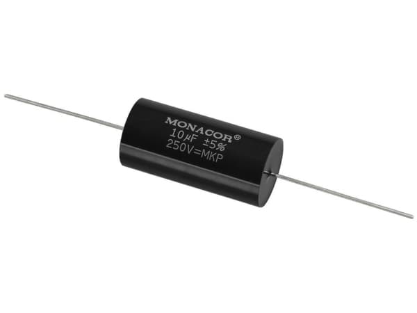 Monacor MKPA-100, Film, Sylindriske, Sort, 10000 nF, 250 V, 46 mm