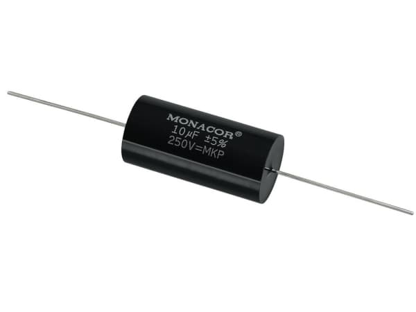 Monacor MKPA-100, Film, Sylindriske, Sort, 10000 nF, 250 V, 46 mm