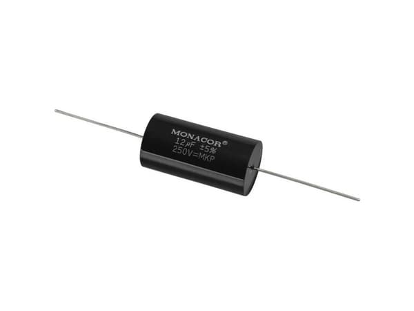 Monacor MKPA-120, Lieriömäinen, Musta, 12000 nF, 250 V, 46 mm, 23,5 mm