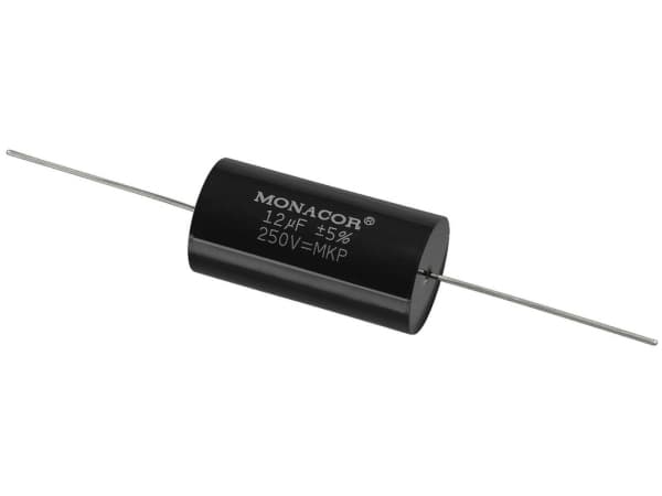 Monacor MKPA-120, Sylindriske, Sort, 12000 nF, 250 V, 46 mm, 23,5 mm