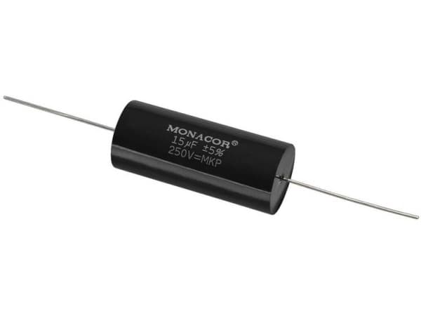 Monacor MKPA-150, Film, Cylindrisk, Sort, 15000 nF, 250 V, 56 mm