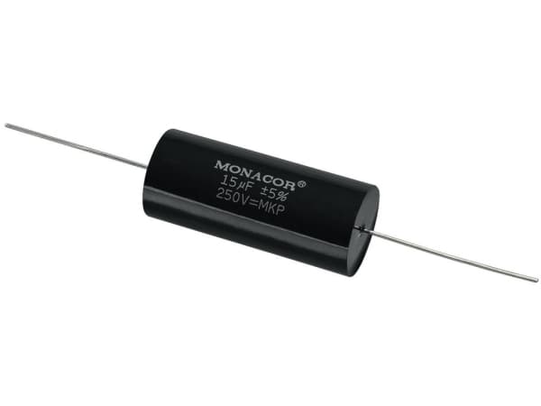 Monacor MKPA-150, Film, Sylindriske, Sort, 15000 nF, 250 V, 56 mm