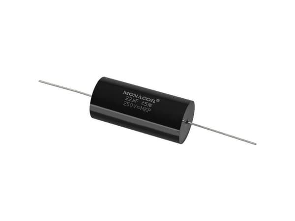 Monacor MKPA-220, Film, Cylindrisk, Sort, 22000 nF, 250 V, 61 mm