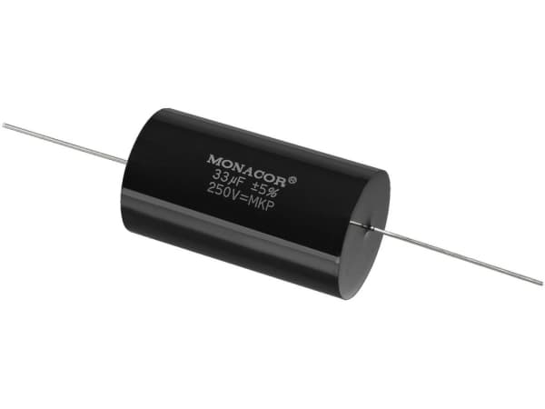 Monacor MKPA-330, Film, Sylindriske, Sort, 33000 nF, 250 V, 61 mm