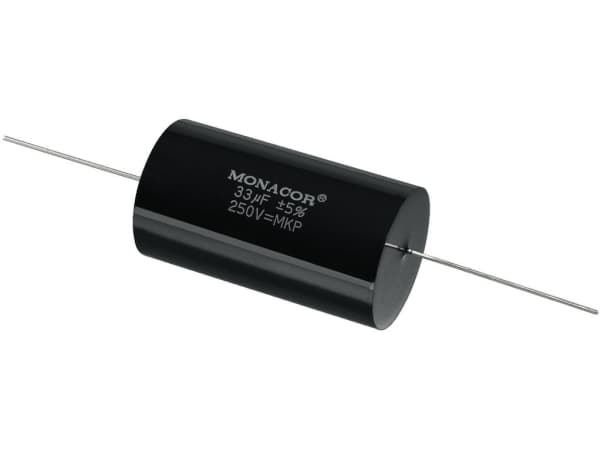 Monacor MKPA-330, Film, Sylindriske, Sort, 33000 nF, 250 V, 61 mm