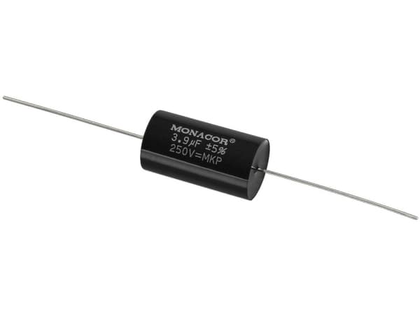 Monacor MKPA-39, Film, Sylindriske, Sort, 3900 nF, 250 V, 31 mm