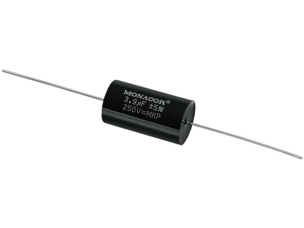 Monacor MKPA-39, Film, Sylindriske, Sort, 3900 nF, 250 V, 31 mm
