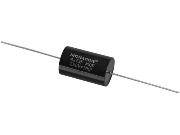 Monacor MKPA-47, Film, Sylindriske, Sort, 4700 nF, 250 V, 31 mm