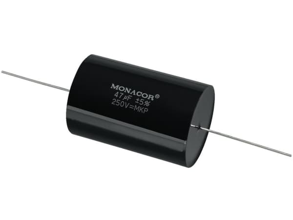 Monacor MKPA-470, Film, Cylindrisk, Sort, 47000 nF, 250 V, 61 mm