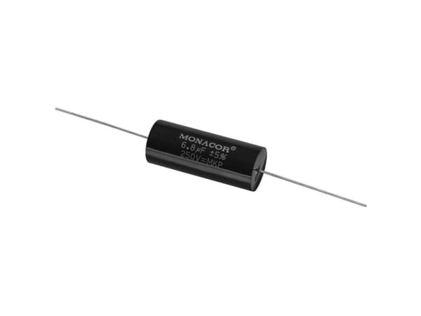 Monacor MKPA-68, Film, Cylindrisk, Sort, 6800 nF, 250 V, 45 mm