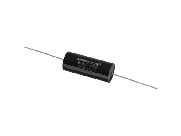 Monacor MKPA-68, Film, Cylindrisk, Sort, 6800 nF, 250 V, 45 mm