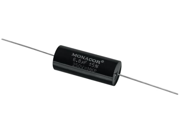 Monacor MKPA-68, Film, Cylindrisk, Sort, 6800 nF, 250 V, 45 mm
