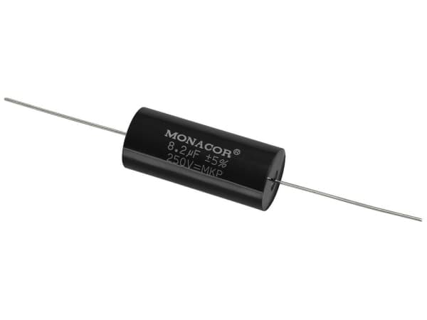 Monacor MKPA-82, Kalvo, Lieriömäinen, Musta, 8200 nF, 250 V, 46 mm