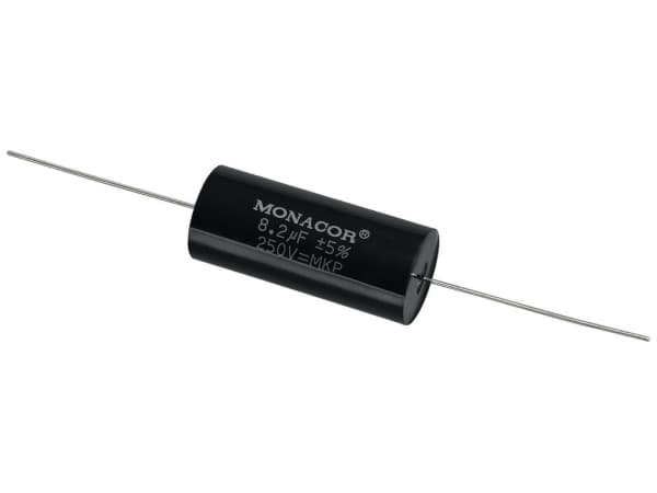 Monacor MKPA-82, Kalvo, Lieriömäinen, Musta, 8200 nF, 250 V, 46 mm