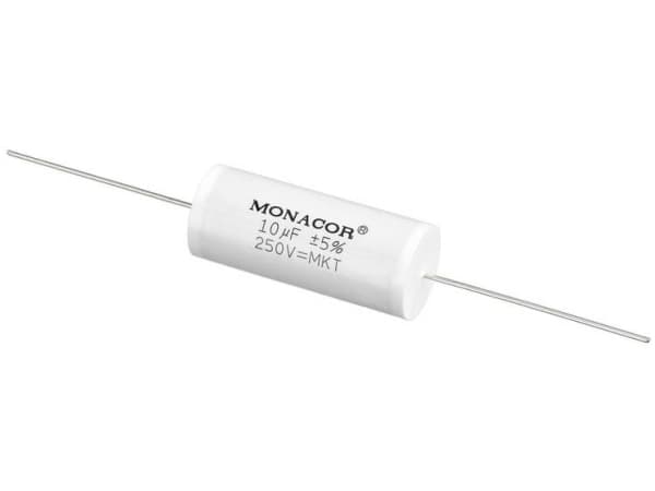 Monacor MKTA-100, Kalvo, Lieriömäinen, Valkoinen, 10000 nF, 250 V, 46 mm