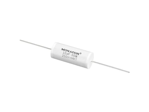 Monacor MKTA-100, Kalvo, Lieriömäinen, Valkoinen, 10000 nF, 250 V, 46 mm