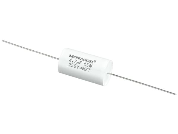 Monacor MKTA-47, Film, Cylindrisk, Vit, 4700 nF, 250 V, 31 mm
