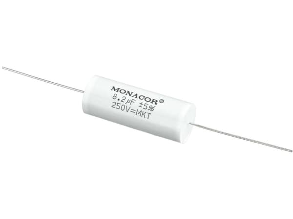 Monacor MKTA-82, Film, Sylindriske, Hvit, 8200 nF, 250 V, 46 mm